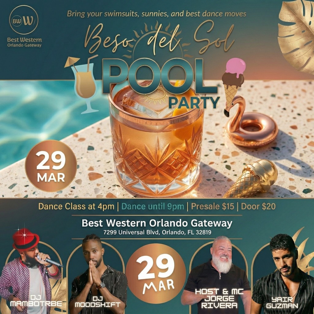 Beso Del Sol Pool Party flyer — March 29, 2026